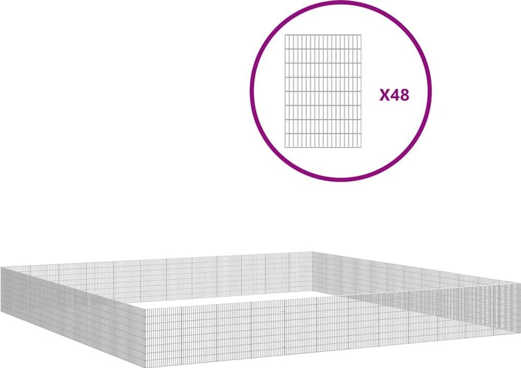 vidaXL Freilaufgehege 48-teilig 54x80 cm Verzinktes Eisen