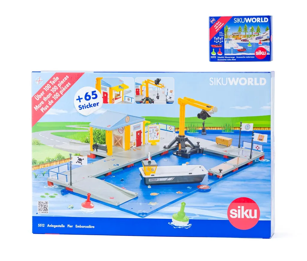 Port de Chargement SIKU World : Station de Jeu Stable avec Grand Bateau