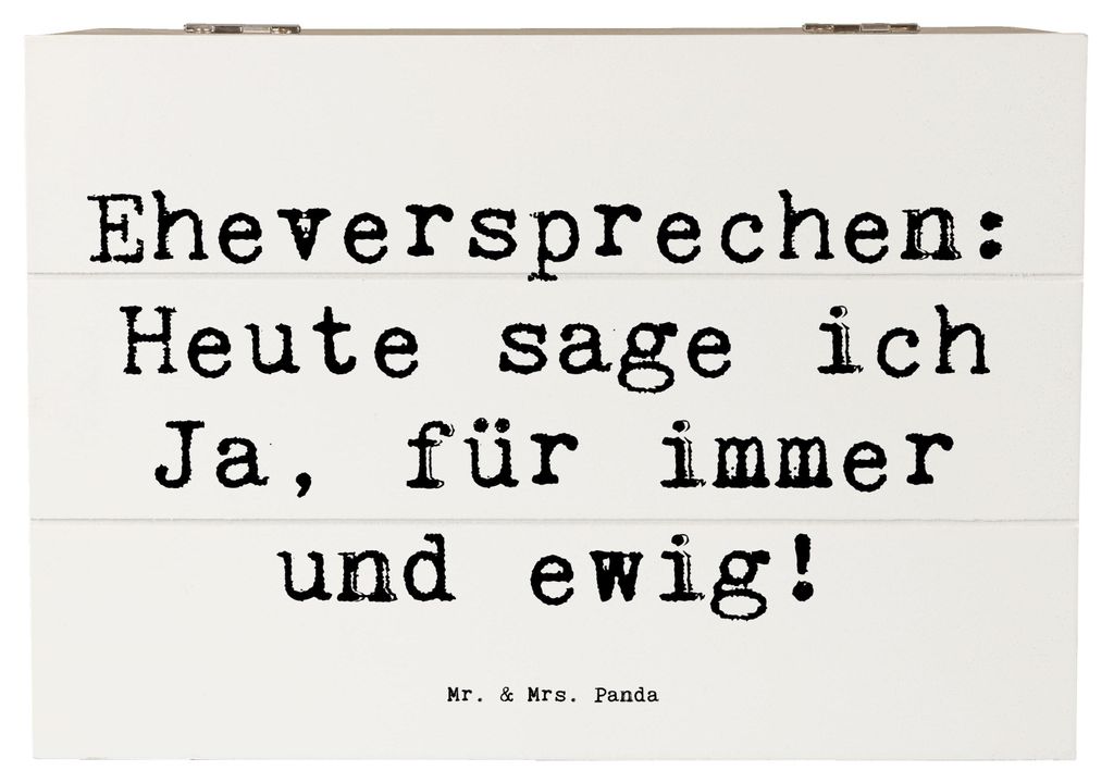 Mr. & Mrs. Panda Holztruhe Spruch Eheversprechen für immer 22 x 15 cm - Weiß - Geschenk, Erinnerungskiste, emotionaler Moment, Geschenke, Dekorat...