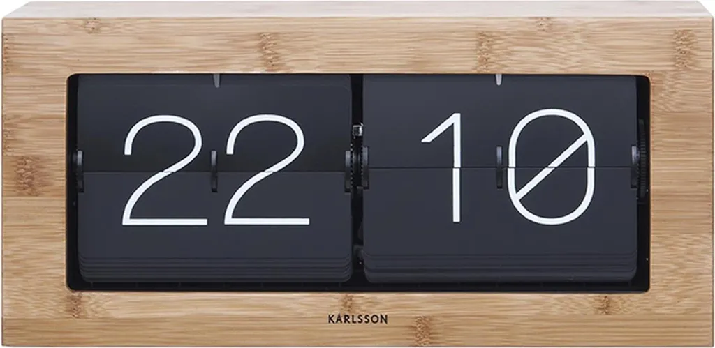 Horloge Murale XL Flip Clock Bamboo KA5642WD - Grand Format 175cm