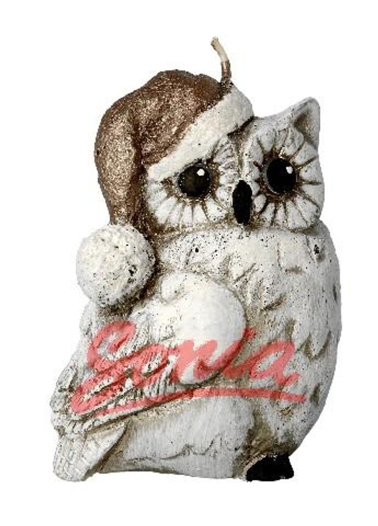 Artman Christmas Candle Dekorative Weihnachten weiße Eule - gedreht rechts 1 Stück