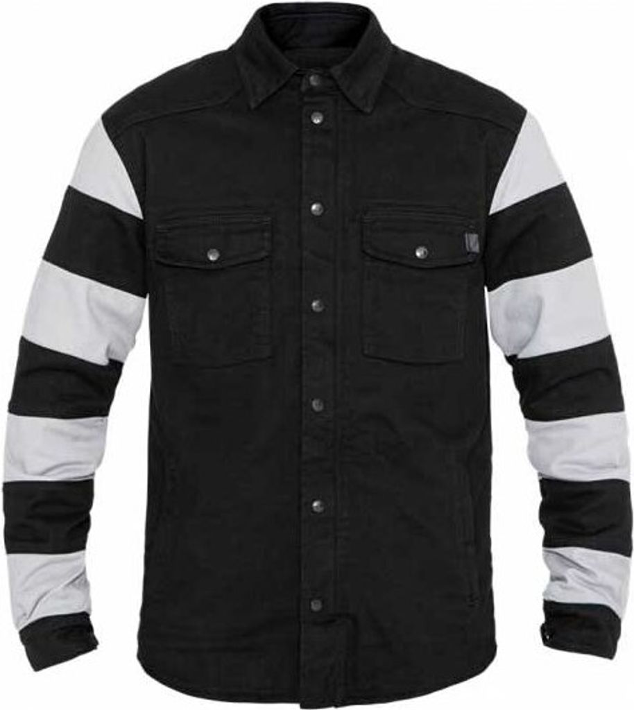John Doe Prison Motorrad Hemd, schwarz/weiß, 3XL