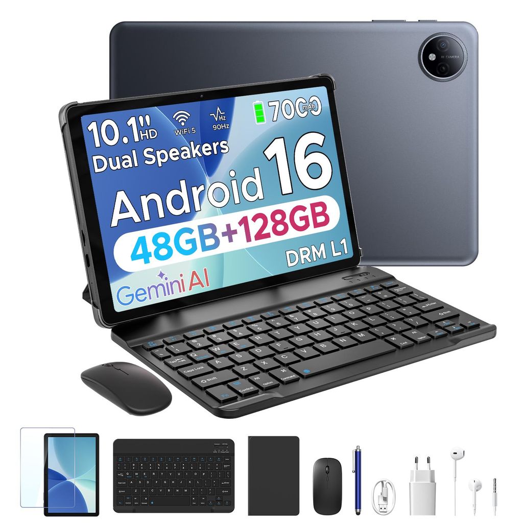 POCKAM P10 48(8+40)GB+128GB, 10 Zoll, Android 16, 7000mAh, Produktbild 