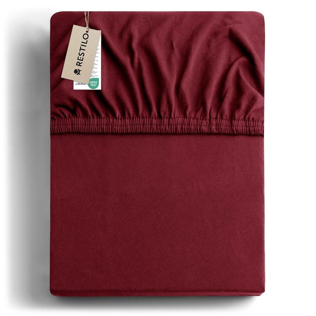 Spannbettlaken 100% Baumwolle Schlafzimmer Bettlacken Betttuch 200-220x200 Maroon