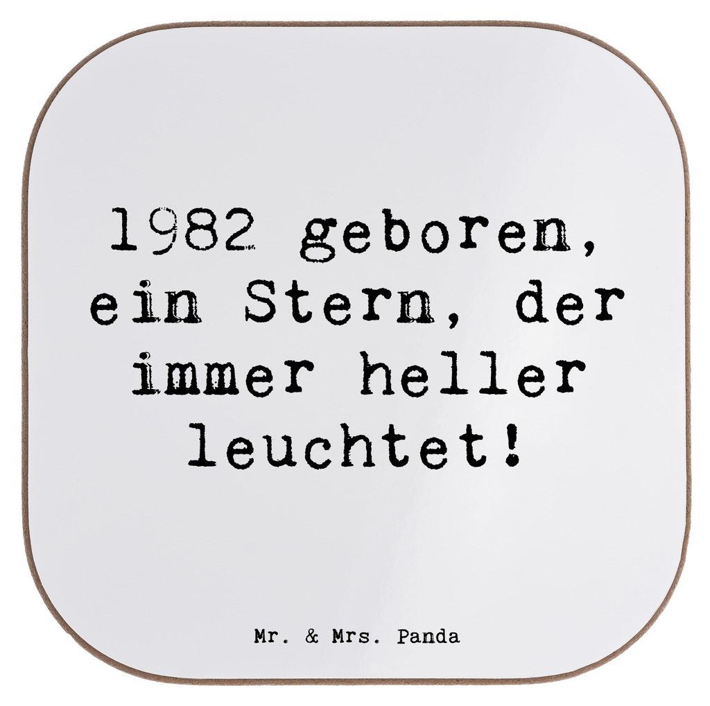 Mr. & Mrs. Panda Untersetzer für Gläser Spruch 1982 Geburtstag Stern - Weiß - Geschenk, Feiern, Geburtstagsgeschenk, Geburtsjahr, Geschenkideen,...