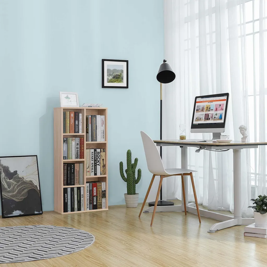 Bibliothèque 7 niches design scandinave étagère modulable multi-usage - 5