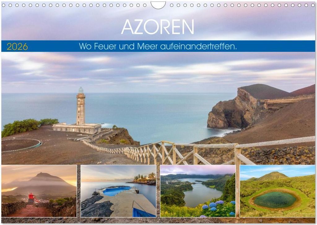 Azoren, Wo Feuer und Meer aufeinandertreffen. (Wandkalender 2026 DIN A3 quer), CALVENDO Monatskalender
