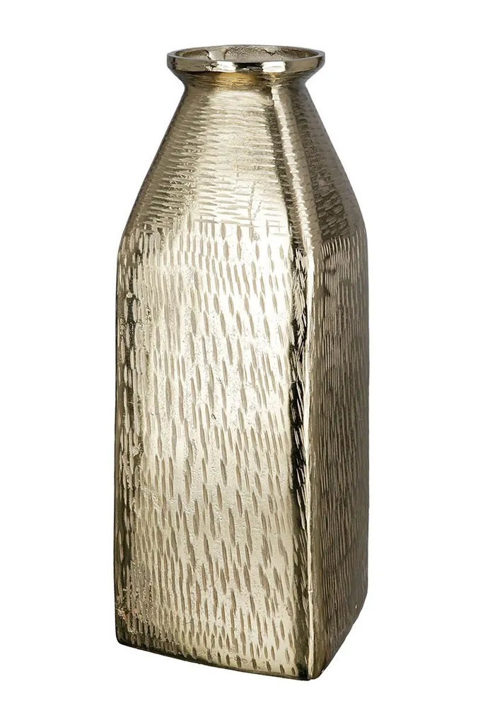 Vase en aluminium doré 30cm finition brillante Lola Gilde haut de gamme