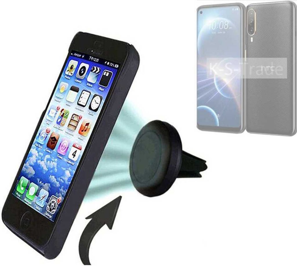 K-S-Trade Kompatibel mit HTC Desire 22 Pro Auto Handy Halterung KFZ Halter Lüftungsgitterhalterung Air Vent mount Smartphone Halter