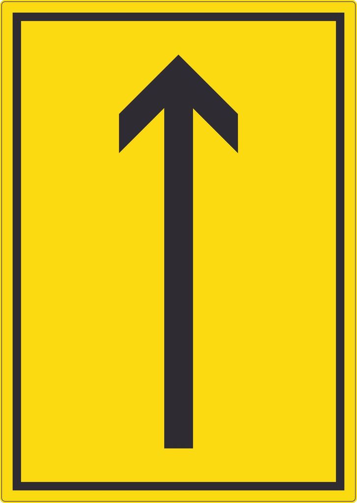 Richtungspfeil hoch Aufkleber hochkant schwarz gelb Pfeil A7 (74x105mm)