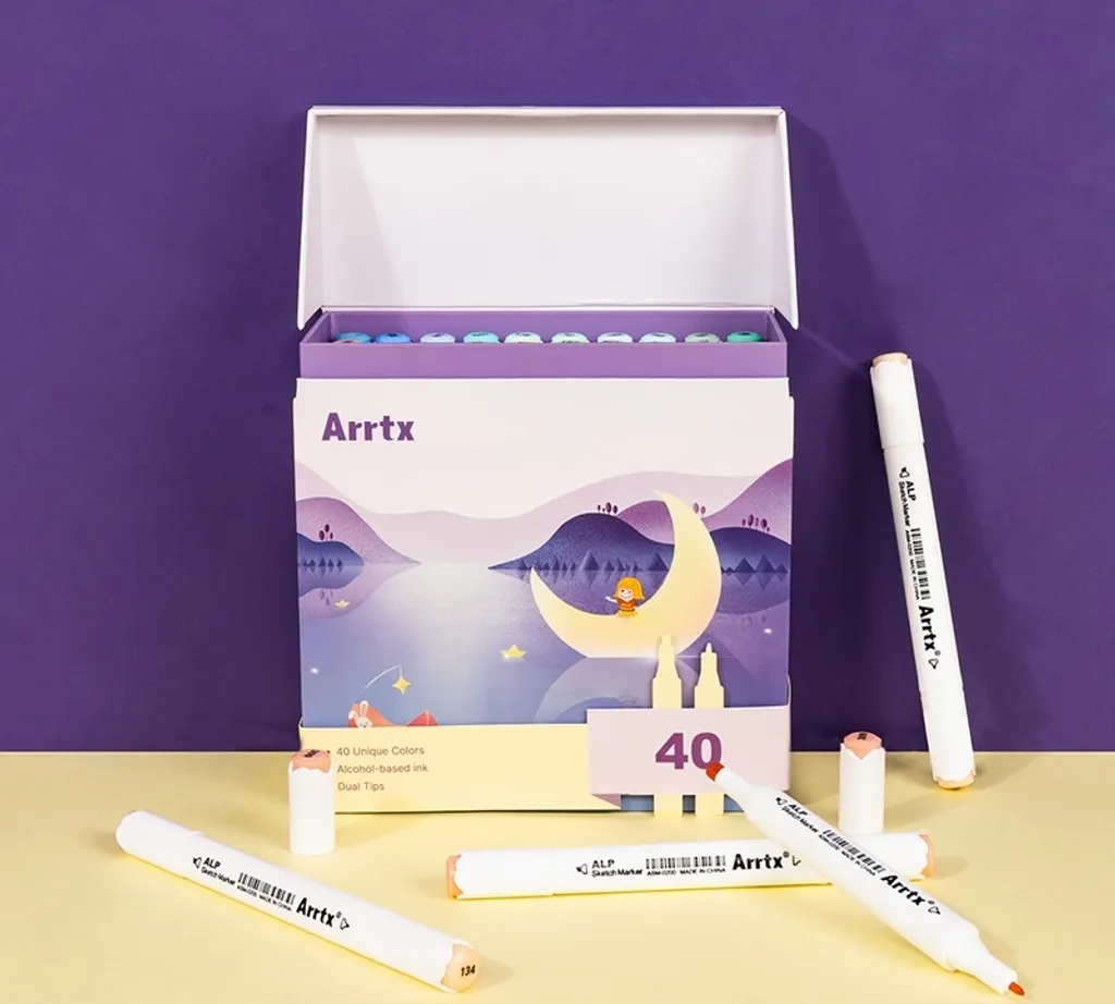 Marqueurs Arrtx Pastel Fine & Chisel double pointe encre alcool x40 - 4