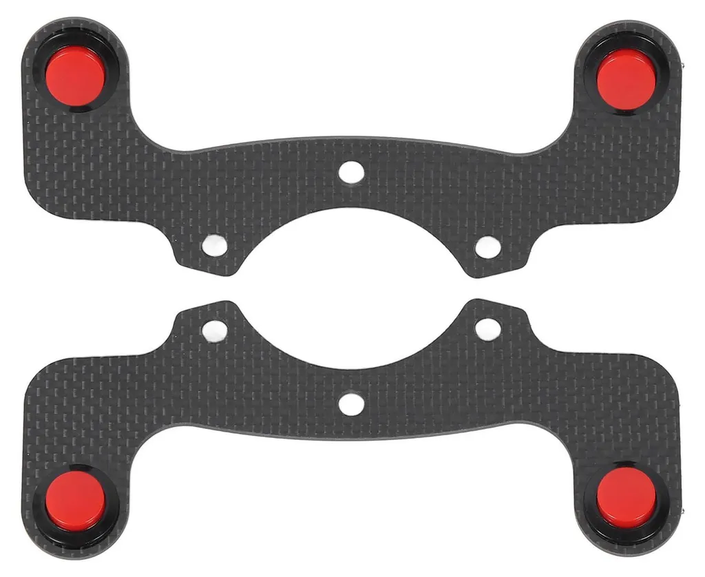Boutons de klaxon en fibre de carbone pour volant Nardi 6 trous rouge