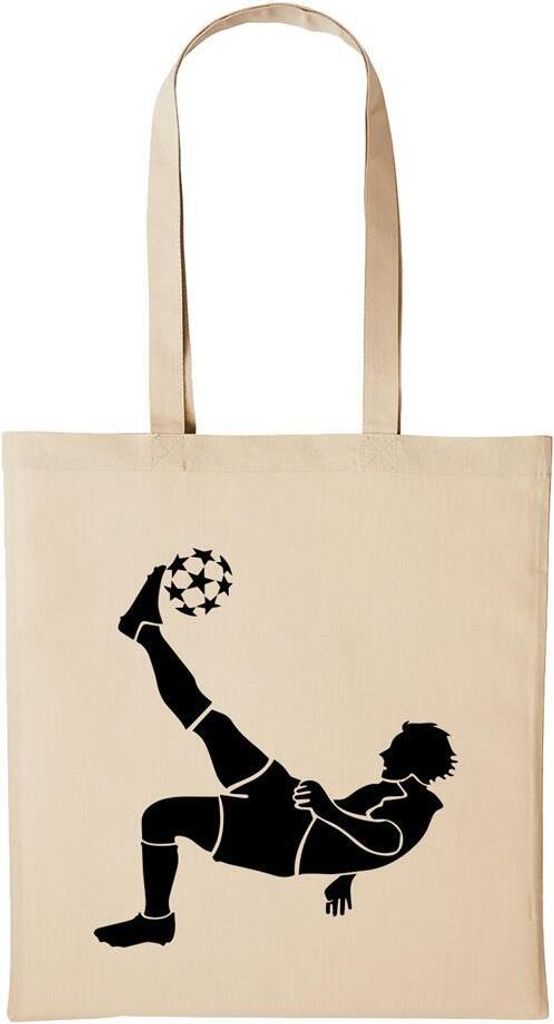 Huuraa Baumwollbeutel Fussball Geschenk Einkaufstasche Natural 10 Liter Baumwolle Fussball Accessoire