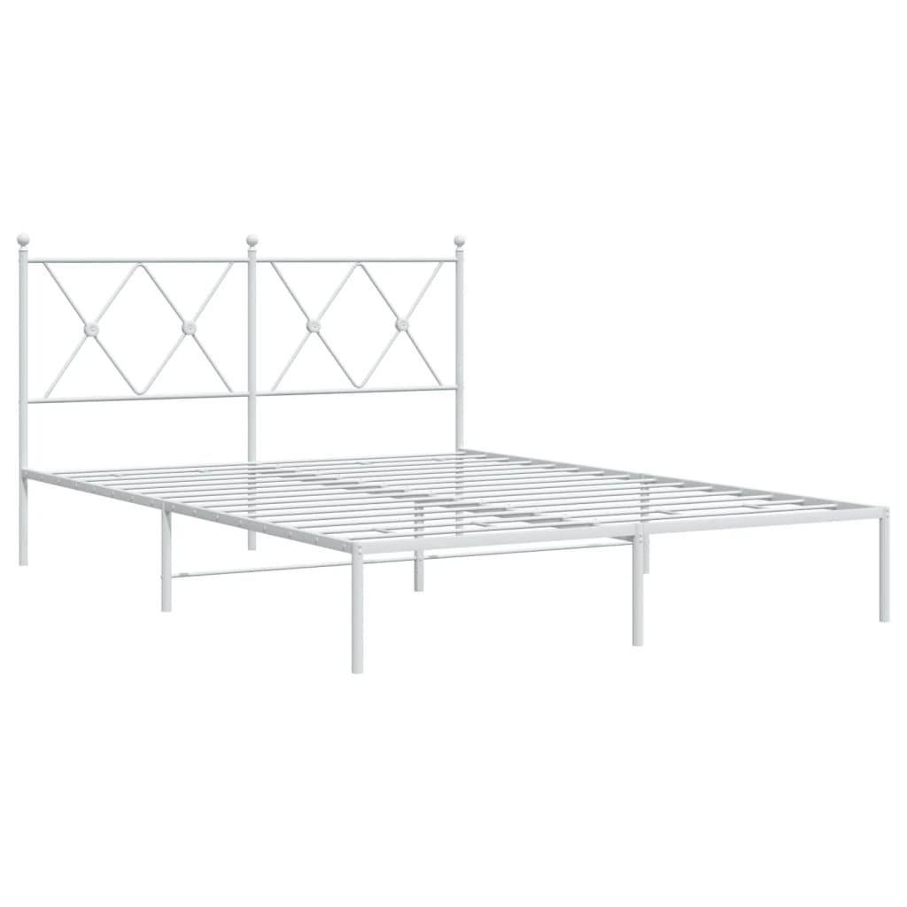 (Robust Möbel)Bettgestell/Doppelbett ️Hochwertiges - Polsterbett Erwachsene/r /Kind - mit Kopfteil - Metall Weiß 140x190cm - Klassische Bet...