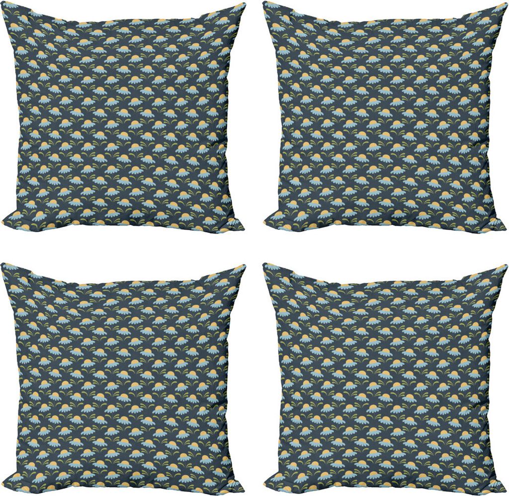 ABAKUHAUS Gänseblümchen Kissenbezug Set (4 Stück), Blühender Frühlings-Gänseblümchen, Moderner Doppelseitiger Digitaldruck, 60 cm x 60 cm, M...