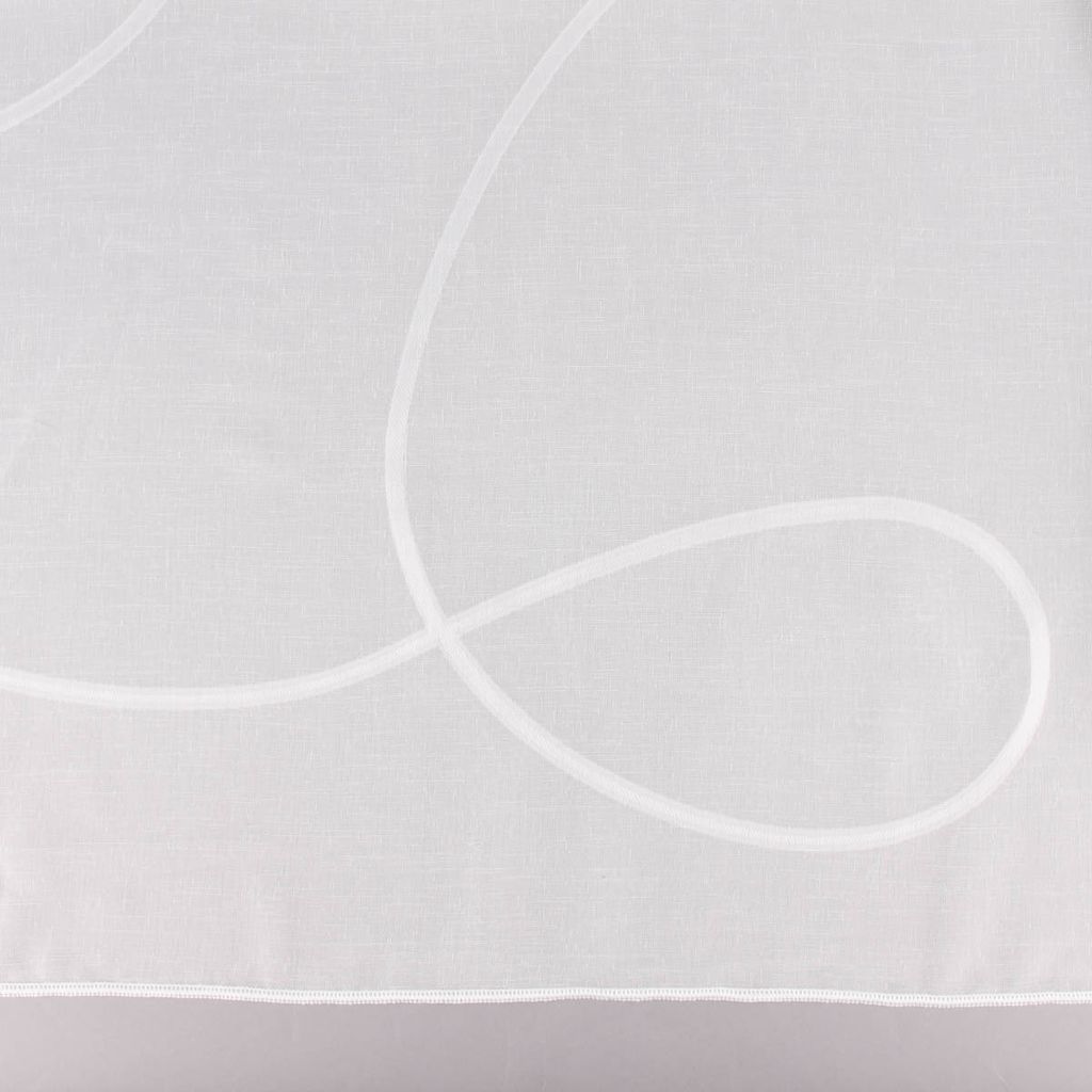 Scherli Gardinenstoff EASY CARE transparent Leinenstrukur Grafik Schlingendessin ecru 2,95m Höhe