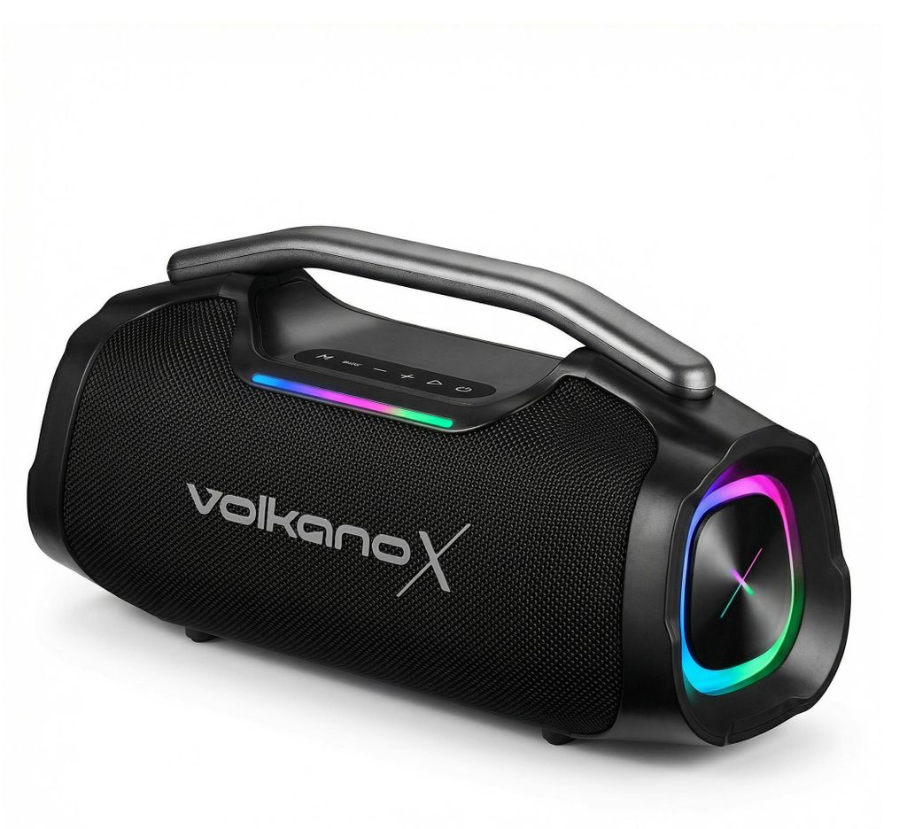 VKX-3403-BK - IGNITE - Partylautsprecher - VolkanoX - Bluetooth-Lautsprecher - RGB-Beleuchtung - FM-Radio - Wasserdicht - TWS - 6 Stunden Wiedergab...