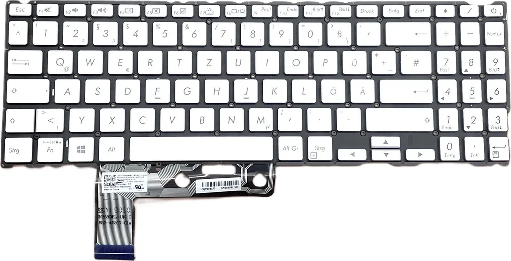 Clavier pour Asus ZenBook 15 UX533FD Argent : Travaillez dans le Noir