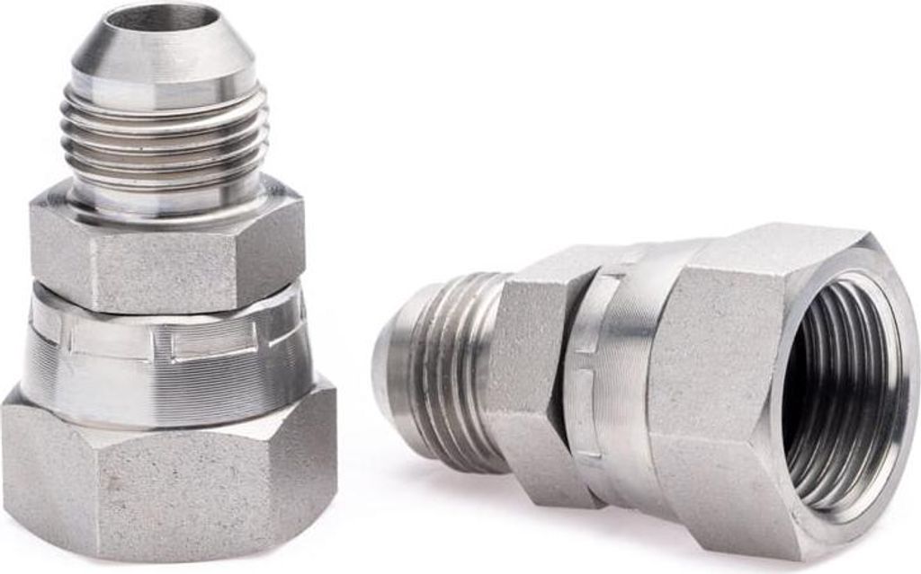 POLBERIS Stahl-Reduktion 1/2" UNF-7/16" JIC Adapter, verzinkt, Hochdruck