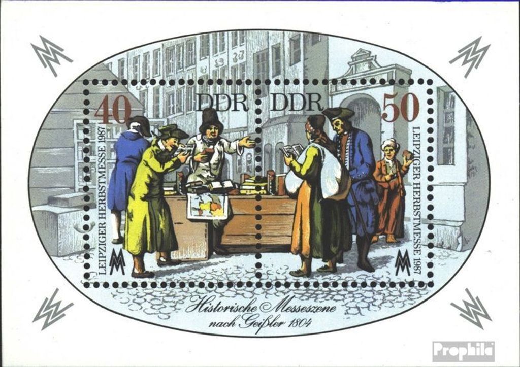 Briefmarken DDR 1987 Mi Block88 (kompl.Ausg.) FDC Leipziger Herbstmesse