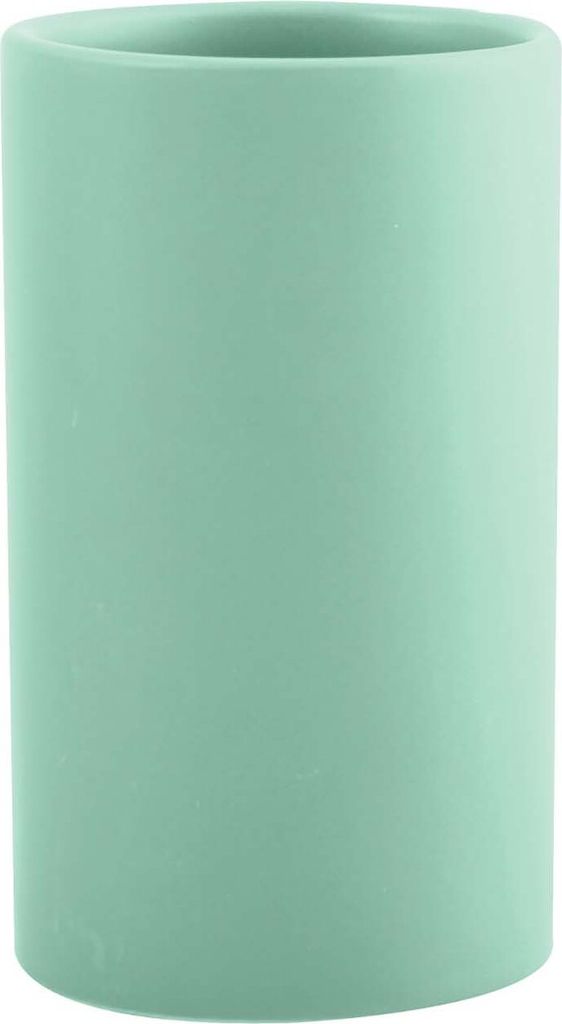 Spirella Zahnputzbecher Zahnbürstenhalter Keramik "Tube" 7x11,5 cm Grün Matt