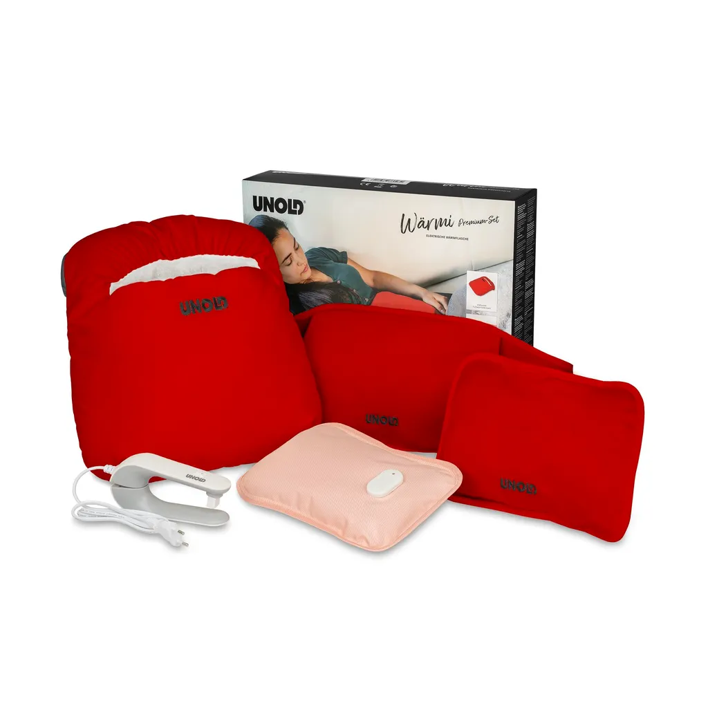 Bouillotte Électrique Rechargeable et Chauffe-Pieds Confortable Unold Rouge