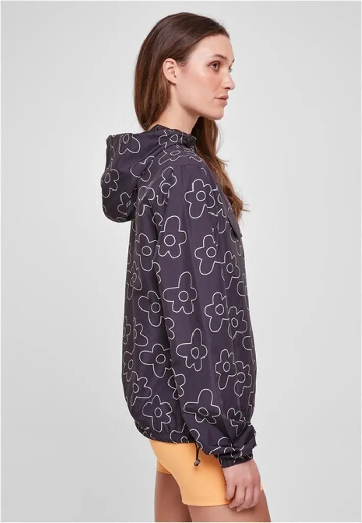 Urban Classics Donna AOP Pullover Jacket Blackflower - Taglia S - 4