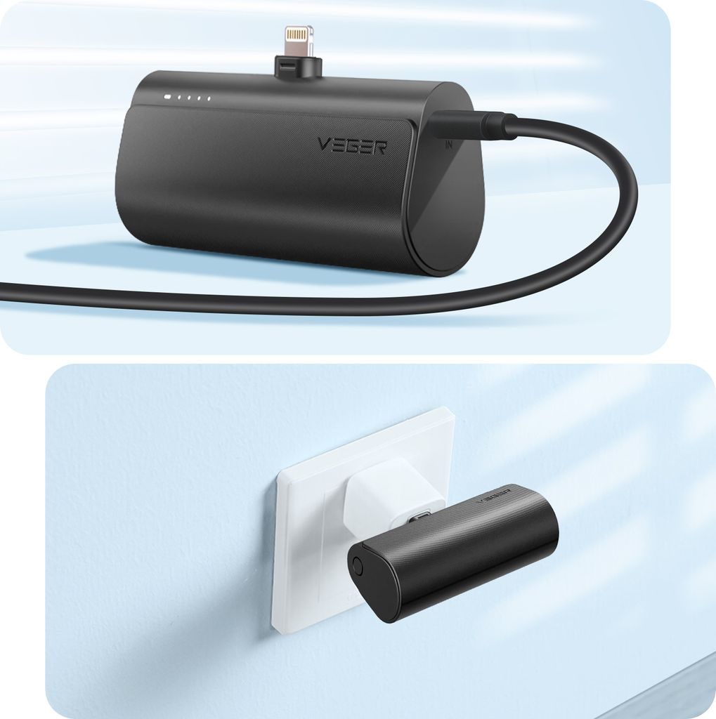 Veger, Mini Powerbank 5000mAh Lightning Power Delivery 20W, Produktbild 8