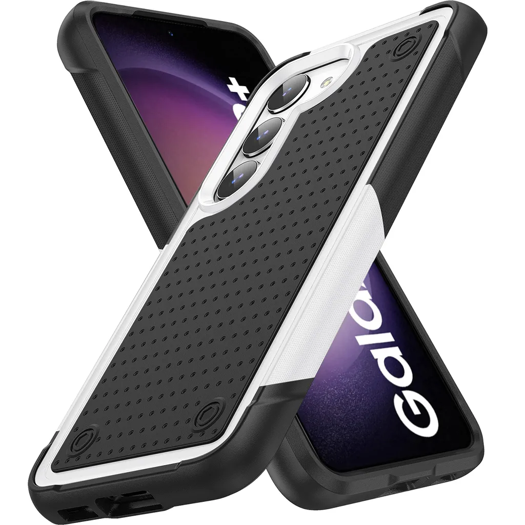 Custodia Samsung S23+ Qualità Militare: Protezione 2in1 Ibrida Bianca e Nera