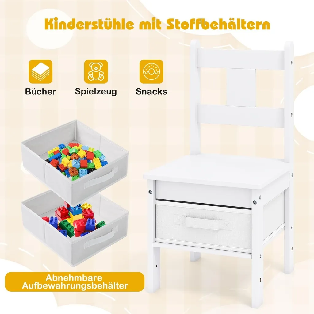 Ensemble table et chaises enfant avec maison chat et bacs rangement