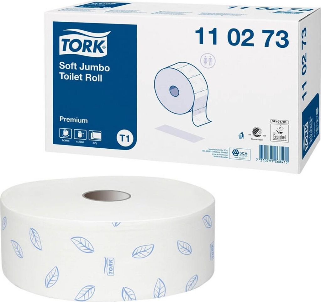 TORK 110273 Jumbo-Toilettenpapier T1 Premium Soft 2-lagig 6 Image du produit 