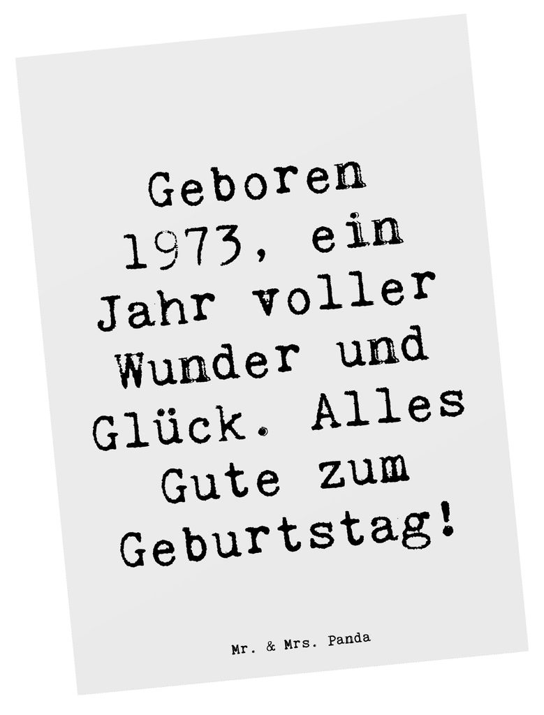 Mr. & Mrs. Panda Postkarte Spruch 1973 Geburtstag - Weiß - Geschenk, Ansichtskarten, Jahr, Postkarten, Glückwunsch, Ansichtskarte, Geburtsjahr, b...