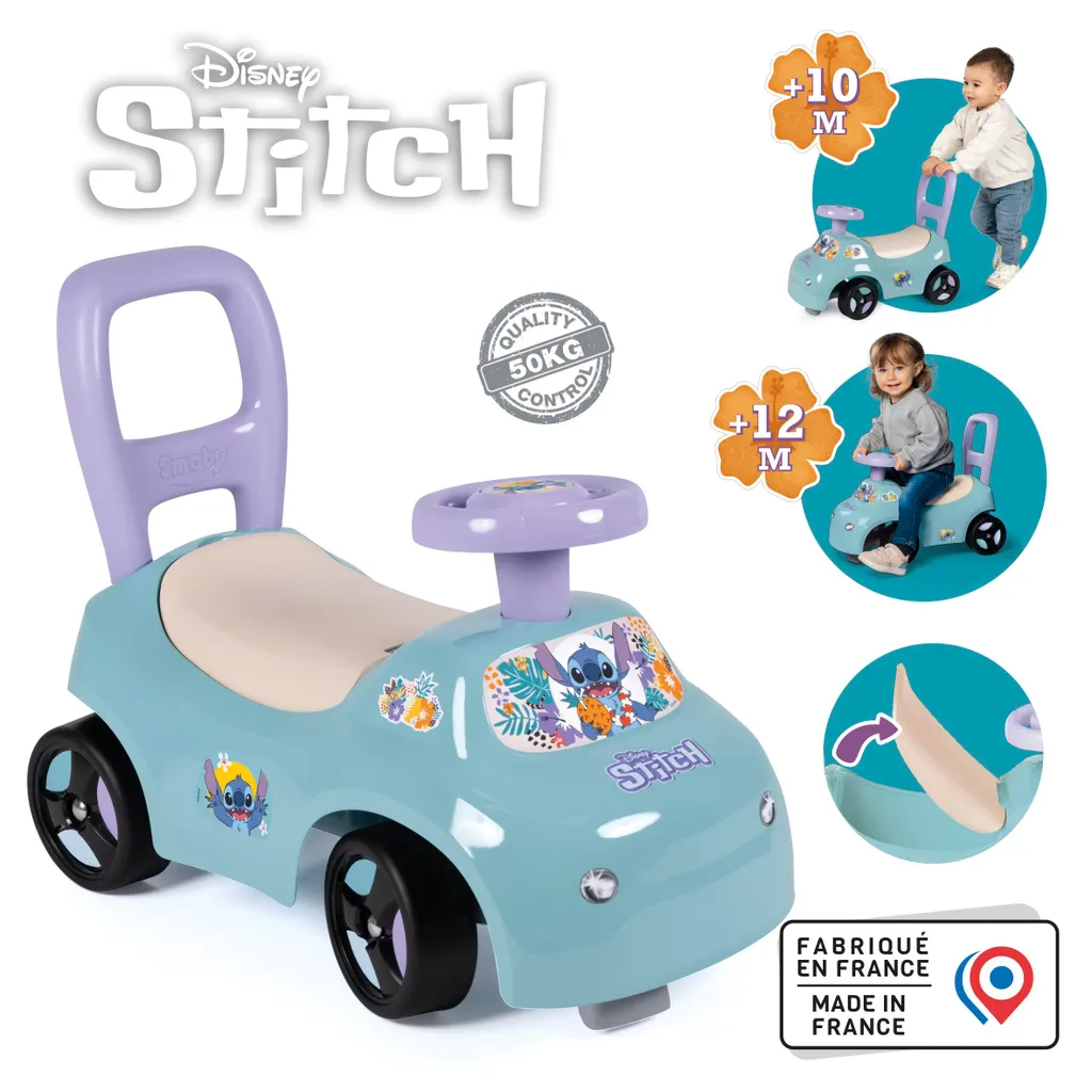 Smoby Stitch Trotteur 2-en-1 - Véhicule Stable Dès 10 Mois