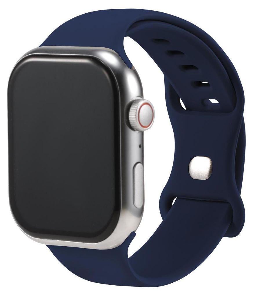 Silikon Ersatzarmband für Apple Watch 1 2 3 4 5 6 7 8 9 10 11 SE 1 2 3 mit 38/40/41/42mm Weiches Sportarmband Mitternachtsblau Verstellbares Smart...