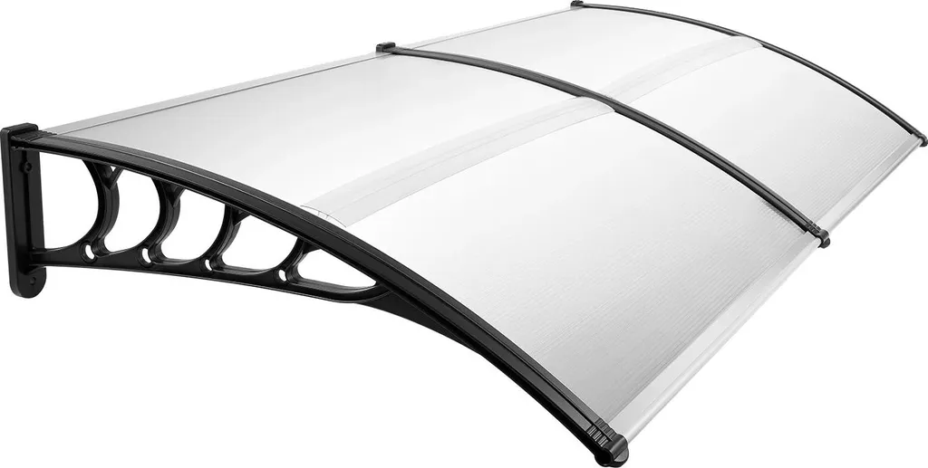 Auvent extérieur 200x90 cm thermique -30°/180°C en polycarbonate et PP dur