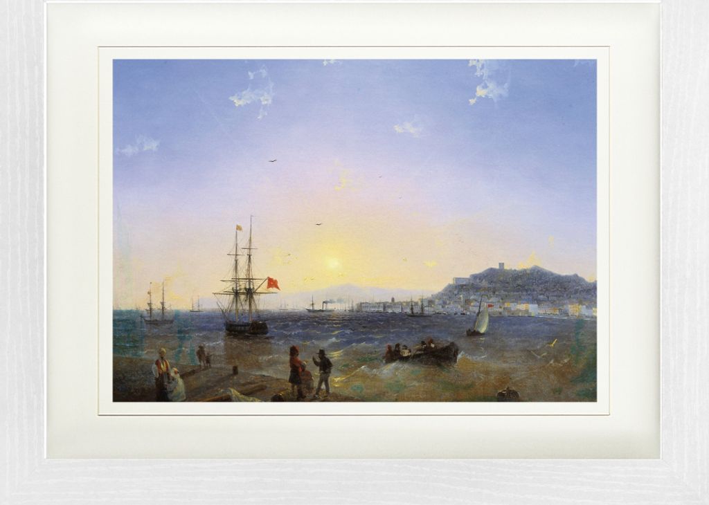 Ivan Aivazovsky Gerahmtes Bild Mit Edlem Passepartout | Wand-Bilder | Im Bilderrahmen - Blick Auf Kertsch, 1839 (30 x 40 cm)