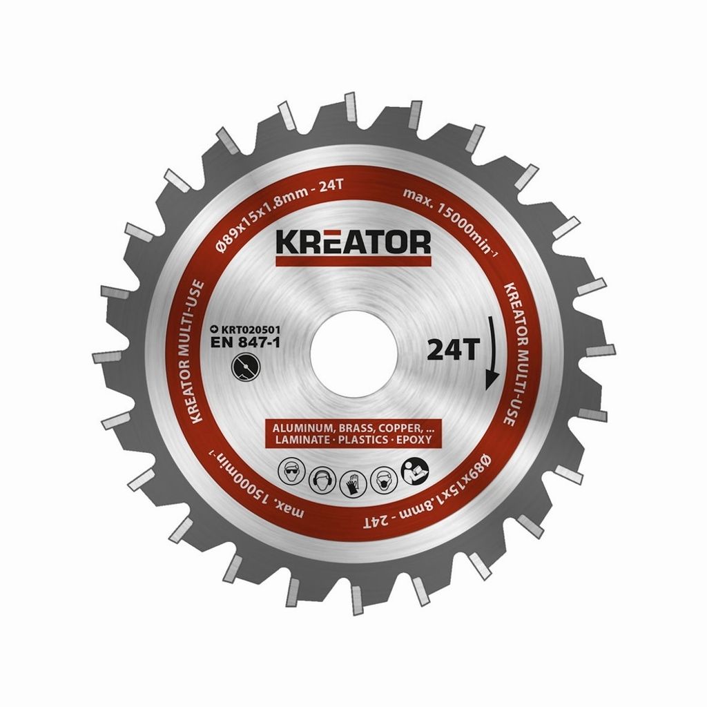 Kreissägeblatt 89 x 15 x 1,8 mm für Metall Holz PVC inkl. Reduzierring