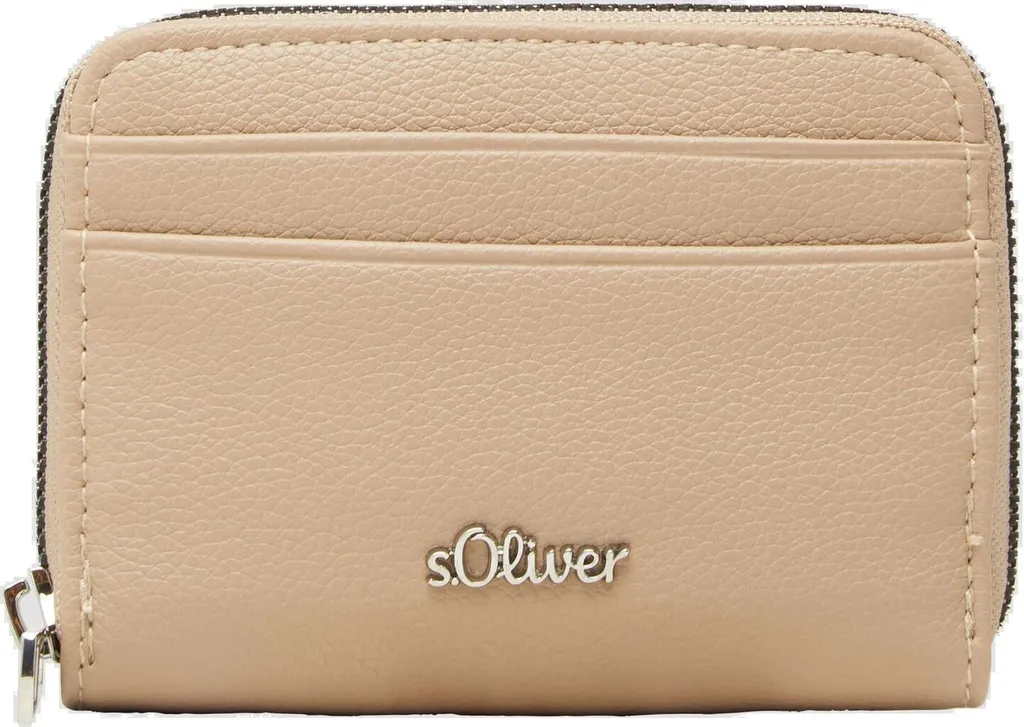 Wallet s.Oliver Bicolore Brown Beige | Portafoglio Compatto con Zip