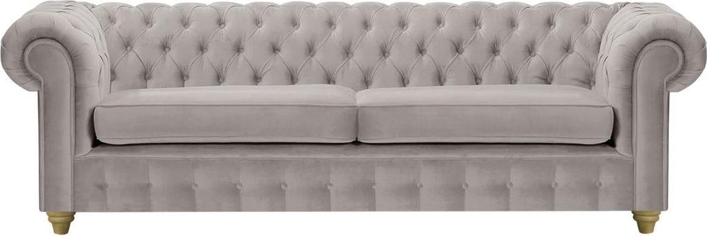 Dreisitzer-Sofa Chesterfield Max-Velluto 17-wax black