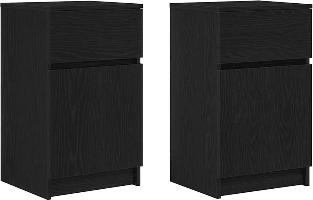 Nachttische 2 Stk. Schwarz 39x35x65 cm Holzwerkstoff