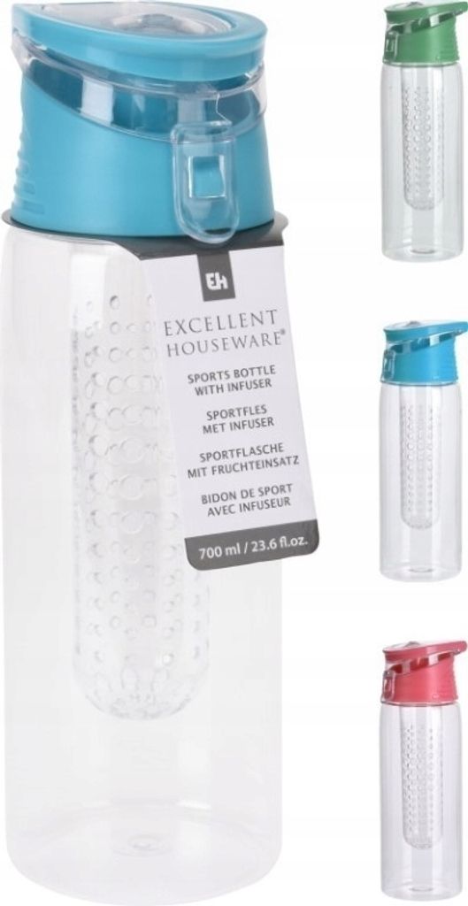 Wasserflasche bidon mit Brüher 700 ml 22.5x7 cm