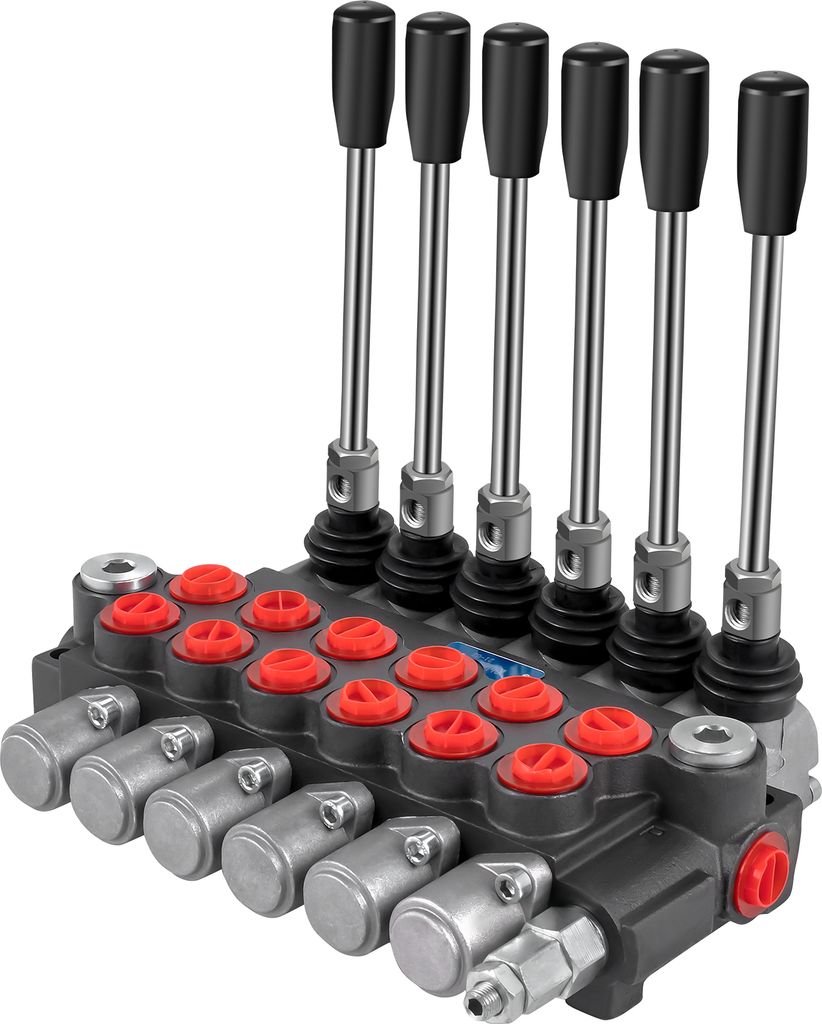 SucceBuy Hydraulisches Wegeventil von SucceBuy, 6-Spulen-Design, 11 GPM Ladeventil, 3600 PSI Druck, Hydraulikventile und -steuerungen für Traktore...