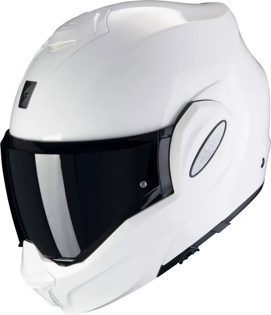 Casque pliable Scorpion Exo-Tech Evo Solid blanc avec visière solaire