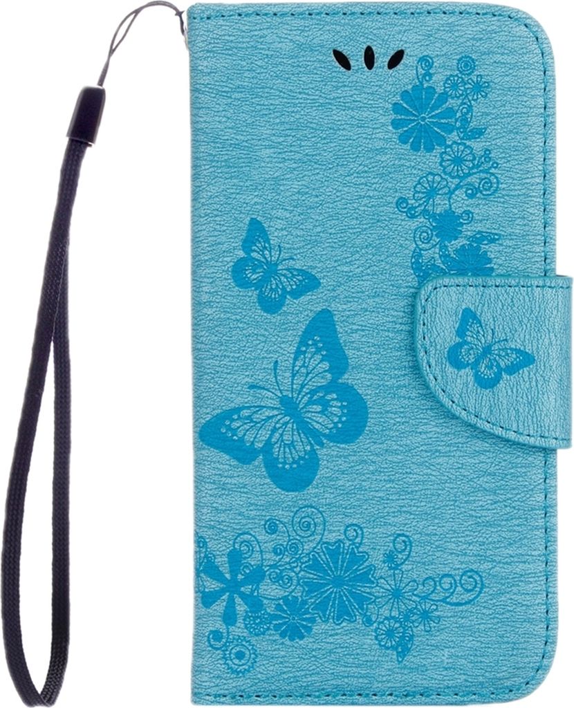 Mobigear Butterfly Samsung Galaxy A5 (2017) Hülle Klapphülle Geldbörse - Blau