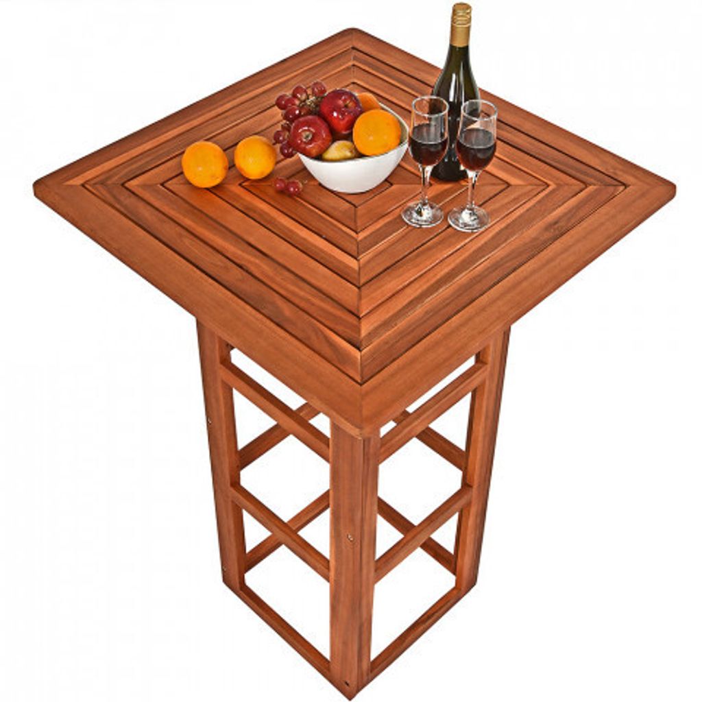 CASARIA® Stehtisch Holz 110 cm Hoch 75 x 75 cm Eckig Massiv Produktbild 15