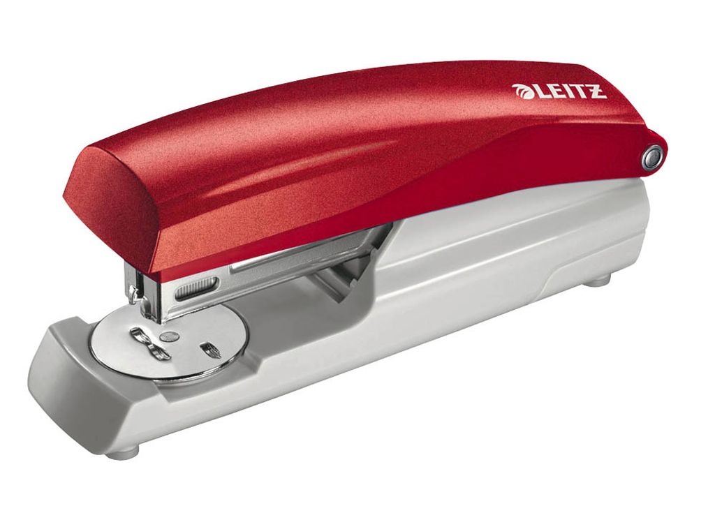 Leitz Büroheftgerät, Für 30 Blatt, Ergonomisches Design, Inkl. Heftklammern, Rot, NeXXt-Serie, 55000025