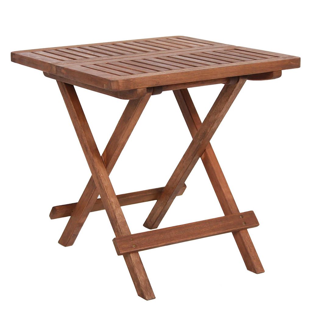 Table d'appoint pliable en bois huilé naturel - 50 x 50 cm Image du produit 