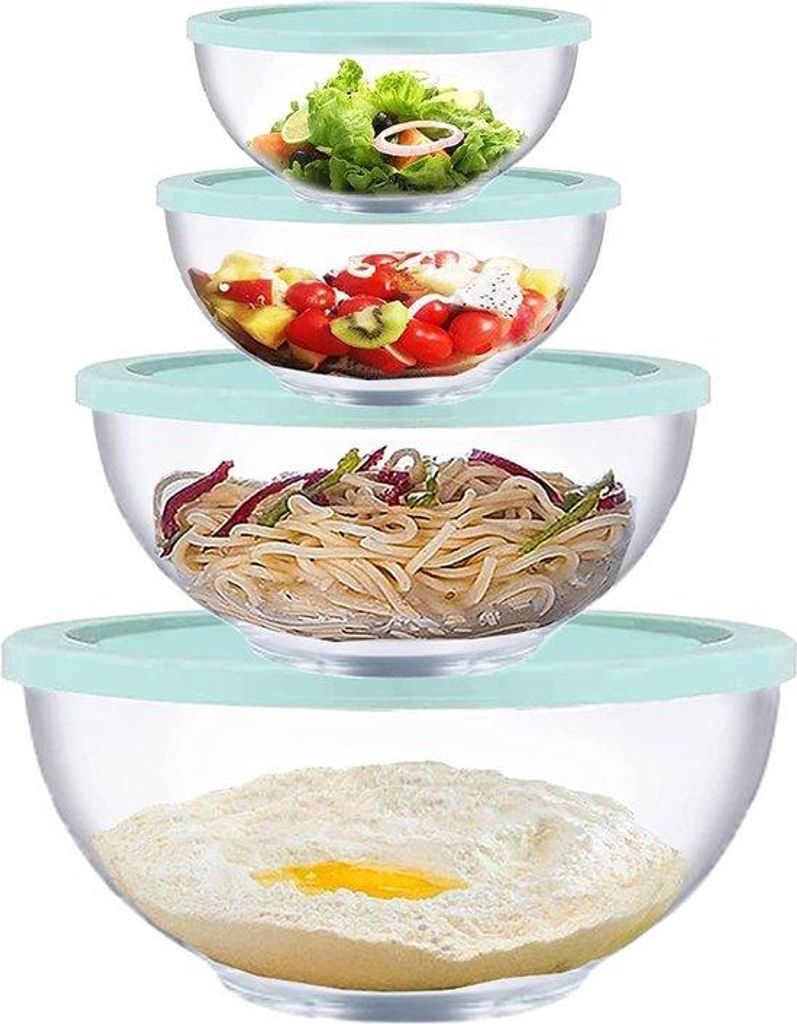 Runde Glasbehälter-Set, 0,5-3,5L, für Kochen und Backen, spülmaschinenfest