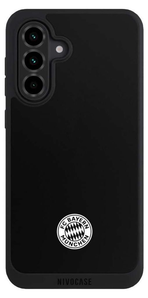NIVOCASE Handyhülle für Samsung Galaxy A36 5G Hülle NIVOpure Case Schwarz FC Bayern München FCB Offizielles Lizenzprodukt