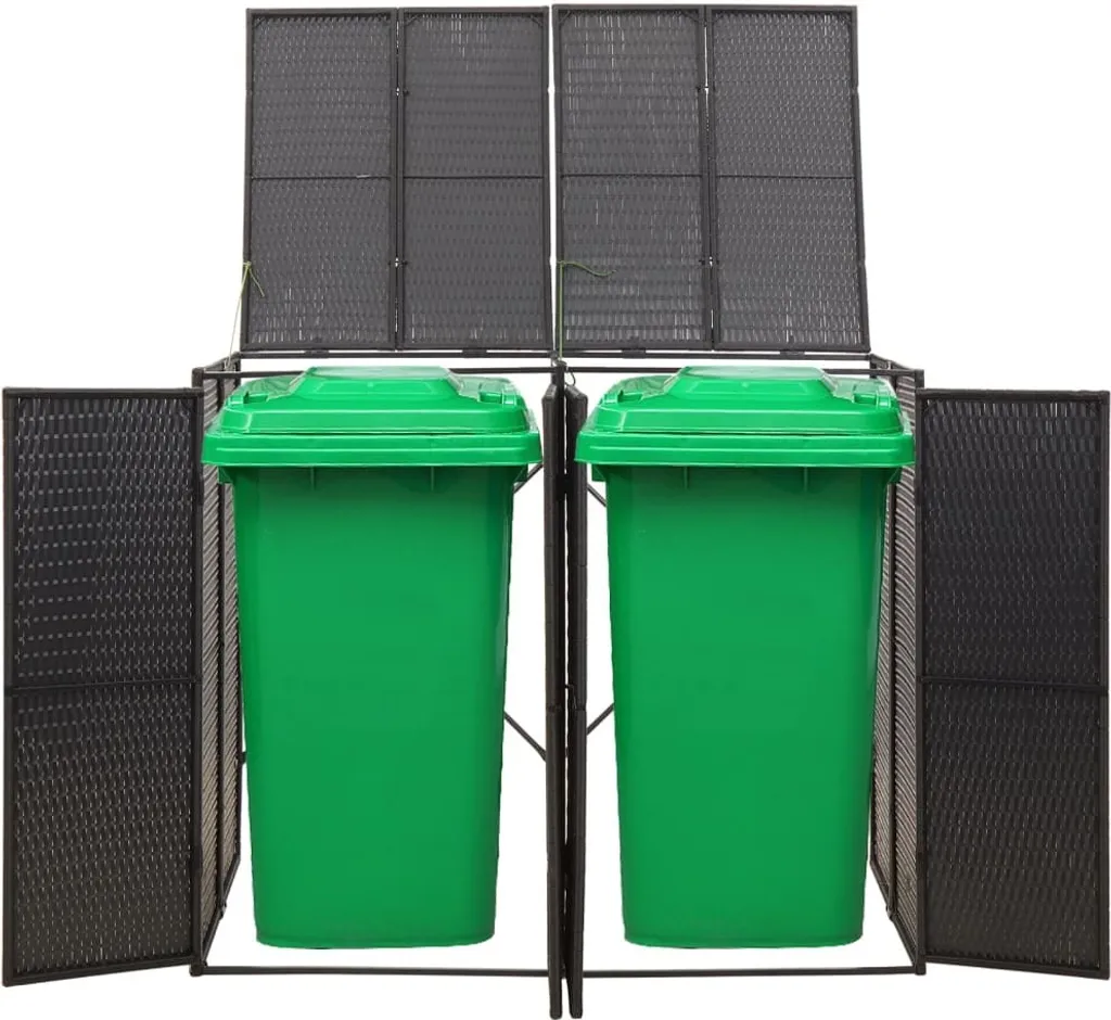 Rangement extérieur pour poubelles noires 140x80x117 cm vidaXL pratique